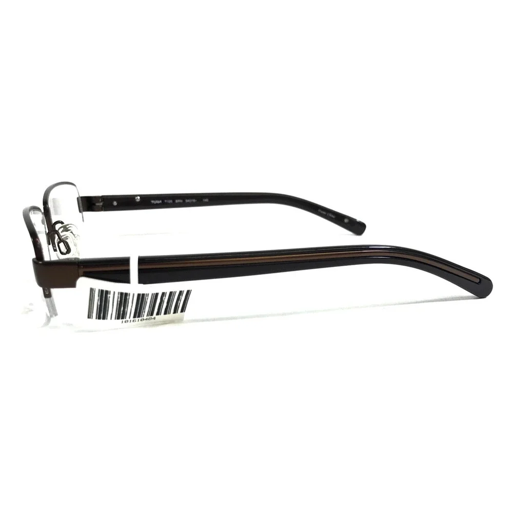Tura Eyeglasses Frames T125 BRN Brown Rectangle Half Rim Titanium 54-18-140